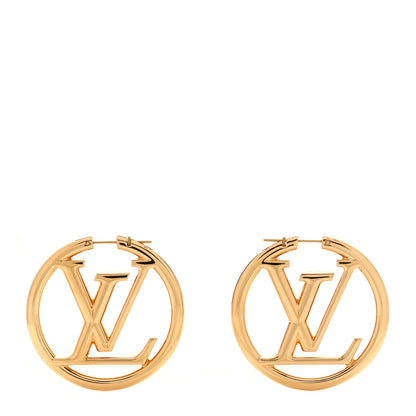 Louis Vuitton Metal Louise Hoop Earrings Gold 1 of 5
