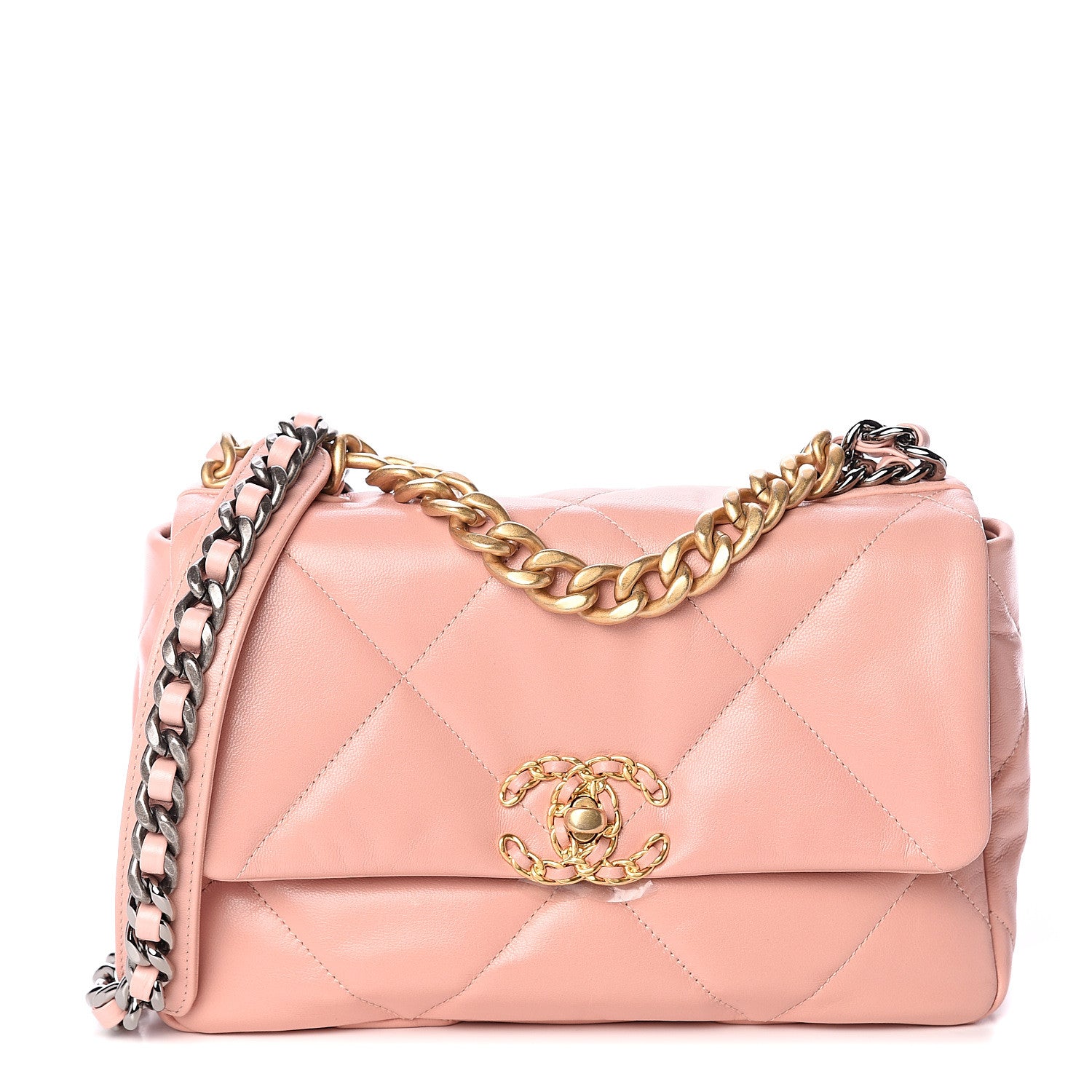 Chanel Goatskin Quilted Medium 19 Flap Light Pink 1 of 8