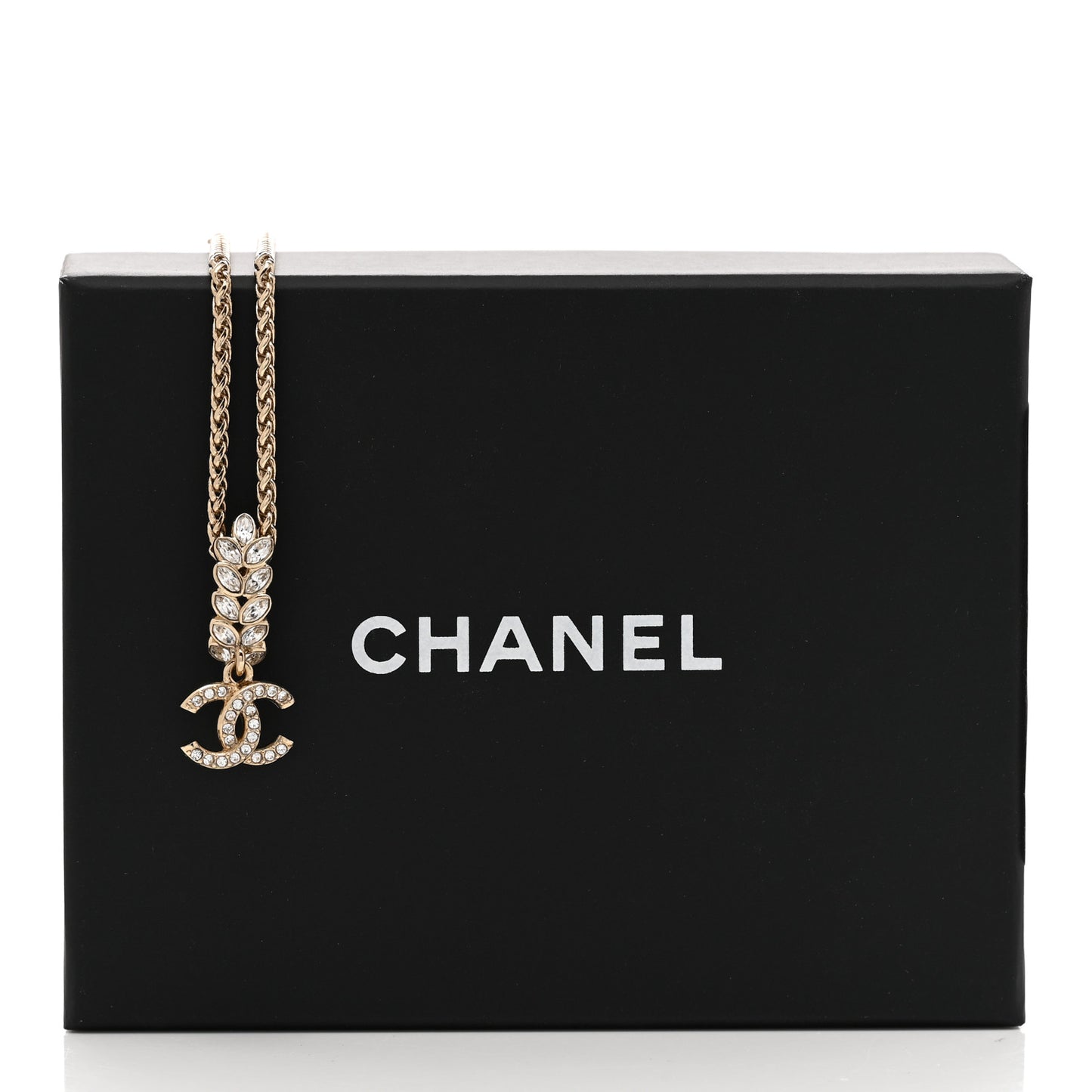 Crystal CC Pendant Necklace Gold