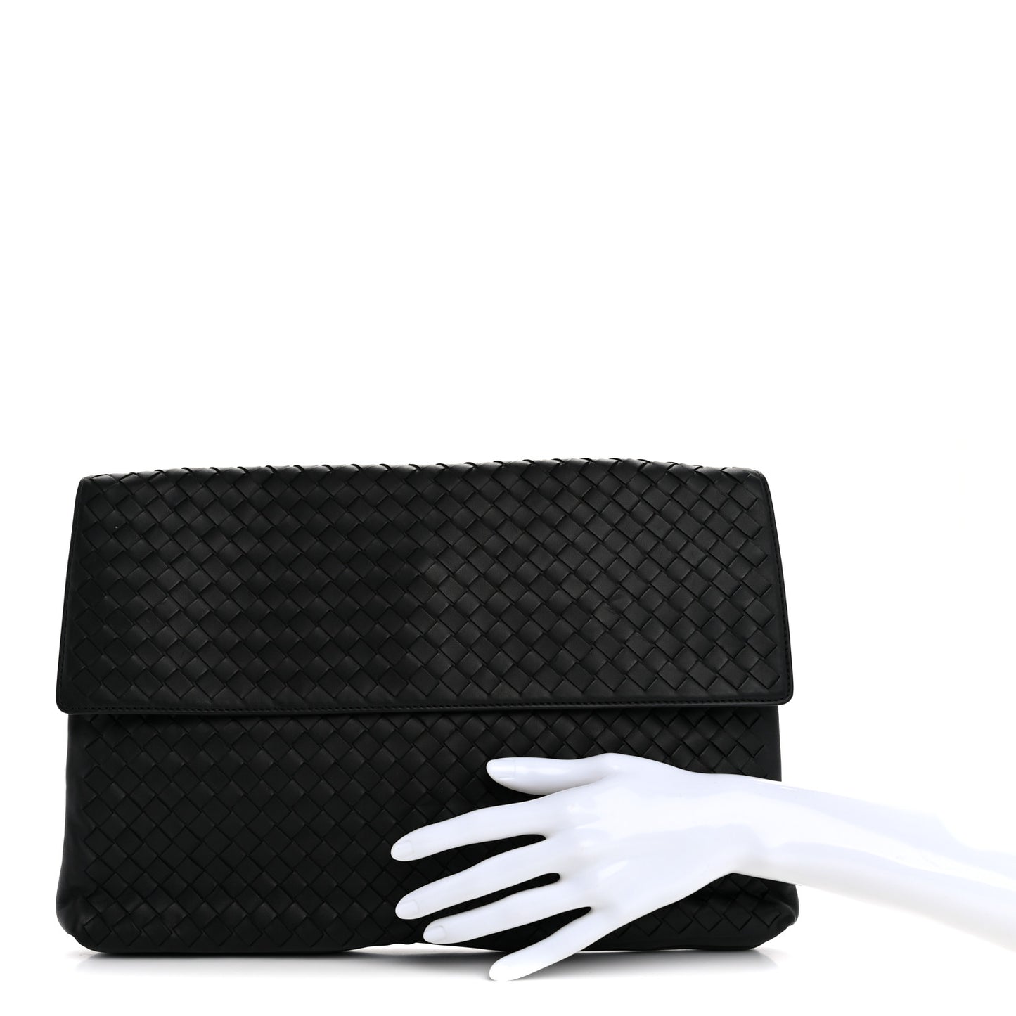 Nappa Intrecciato Flap Pouch Black