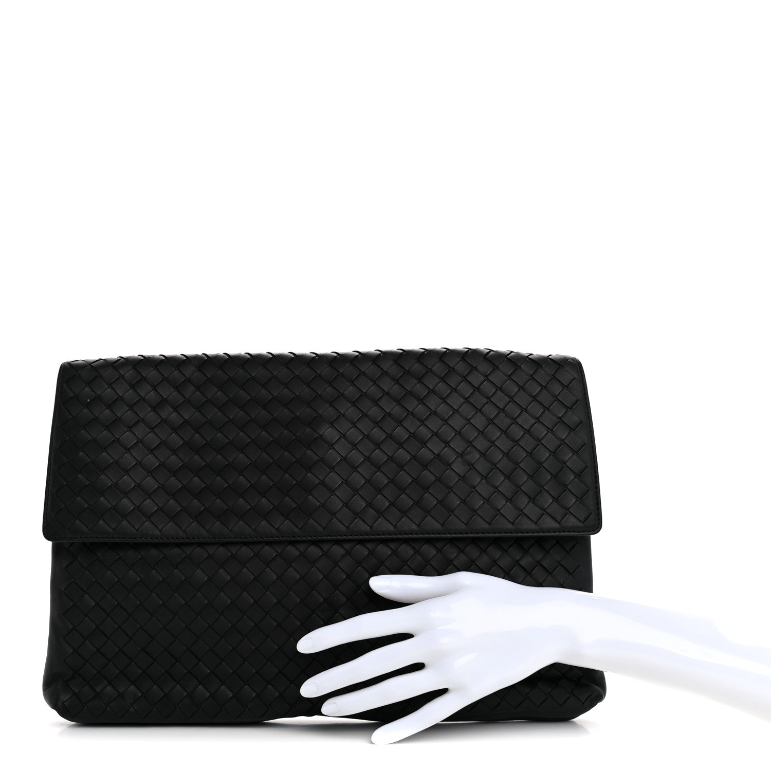 Bottega Veneta Nappa Intrecciato Flap Pouch Black 2 of 14