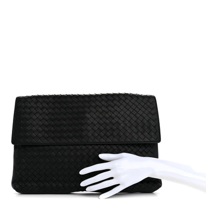 Bottega Veneta Nappa Intrecciato Flap Pouch Black 2 of 14