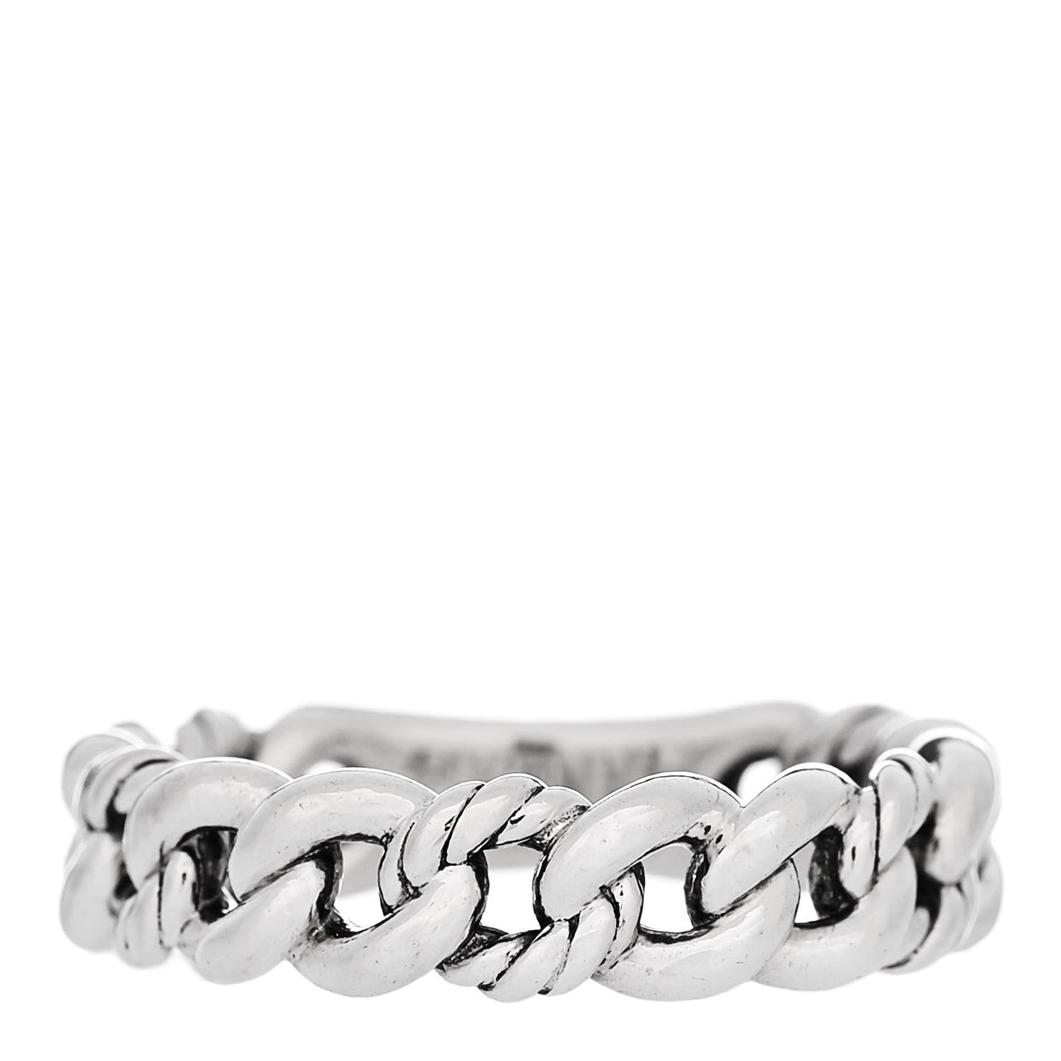 David Yurman Sterling Silver Narrow Belmont Curb Link Ring 54 7 3 of 4
