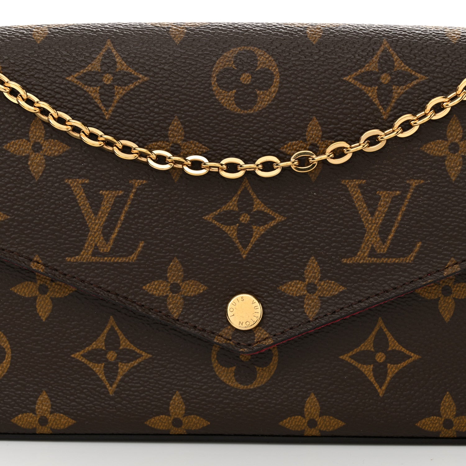 Louis Vuitton Monogram Pochette Felicie Chain Wallet Fuchsia 9 of 12