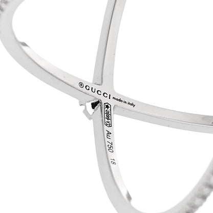 Gucci 18K White Gold Diamond Running G Cross Ring 58 8.25 4 of 5
