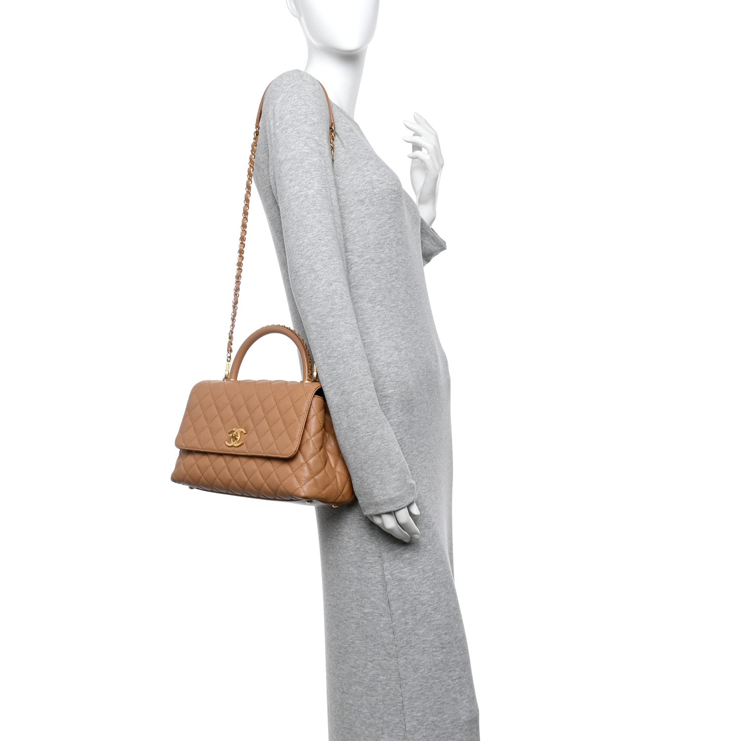 Chanel Caviar Quilted Small Coco Chain Handle Flap Brown 2 of 10