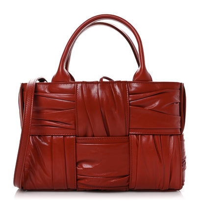 Bottega Veneta Foulard Intrecciato Pleated Mini Arco Tote Red 1 of 9