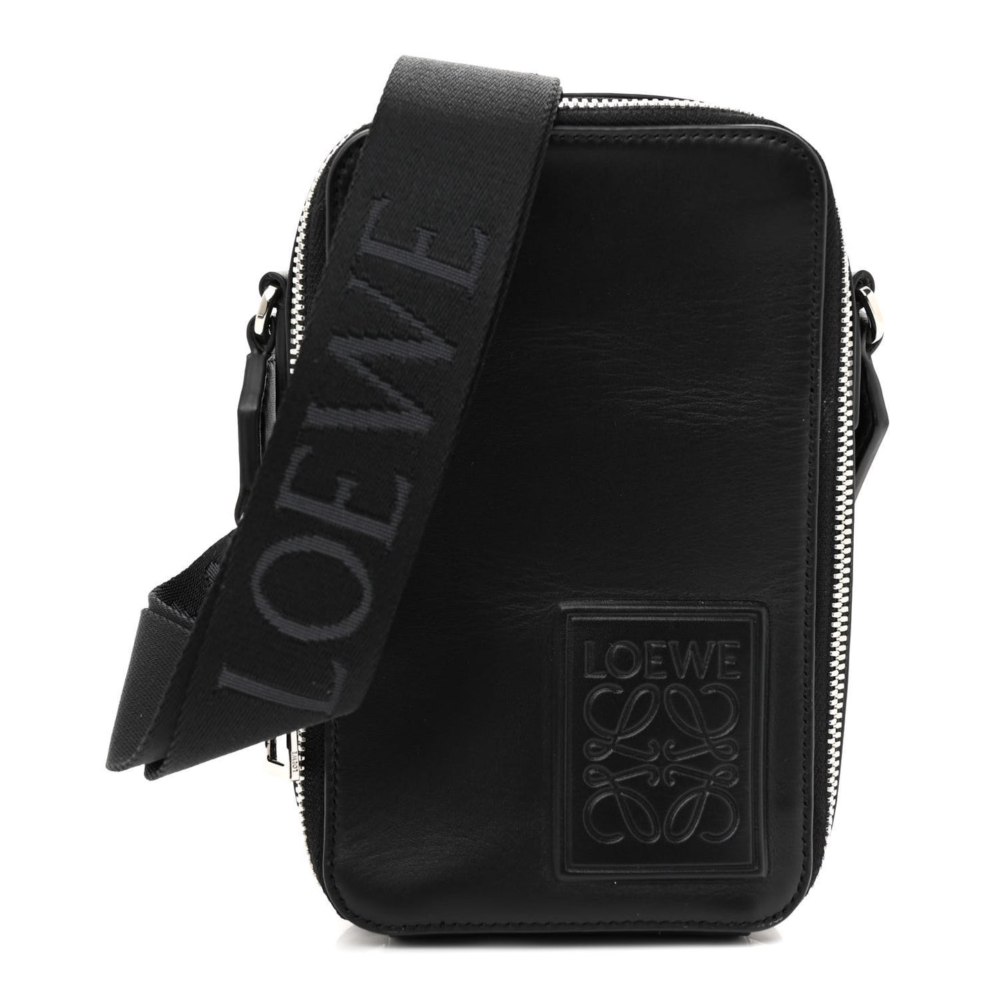 Smooth Calfskin Vertical Pocket Crossbody Black