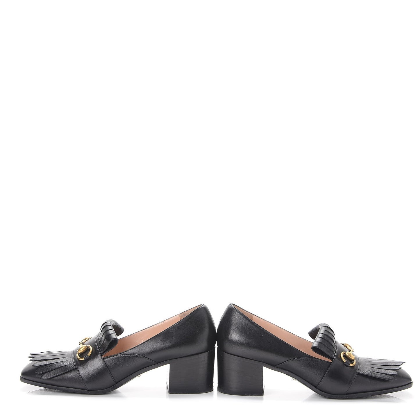 Malaga Kid GG Marmont Fringe Loafer Pumps Size 39 Black
