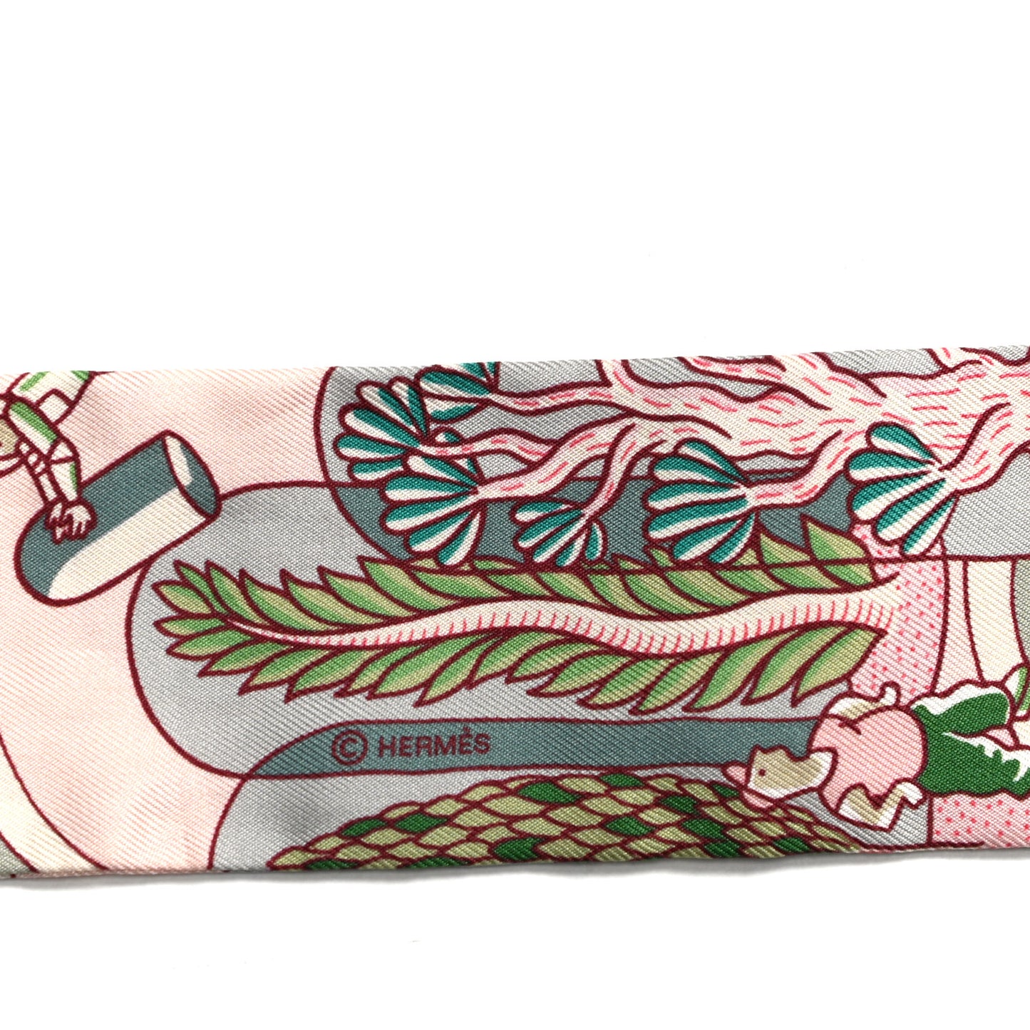 Silk Exposition Universelle Twilly Rose Poudre Vert