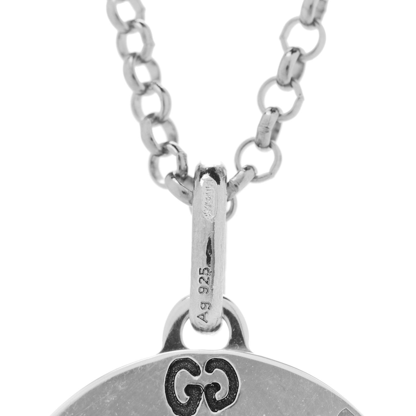 Sterling Silver Enamel Ghost Real Pendant Necklace
