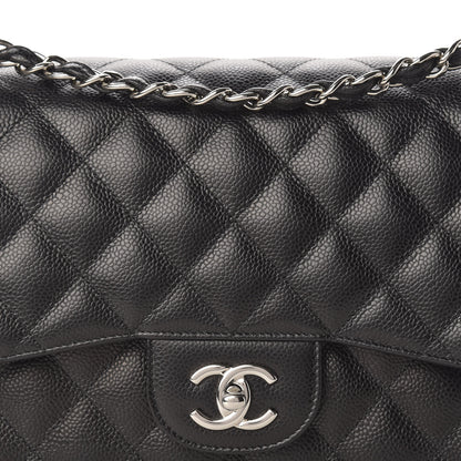 Chanel Caviar Quilted Jumbo Double Flap Black 10 of 11