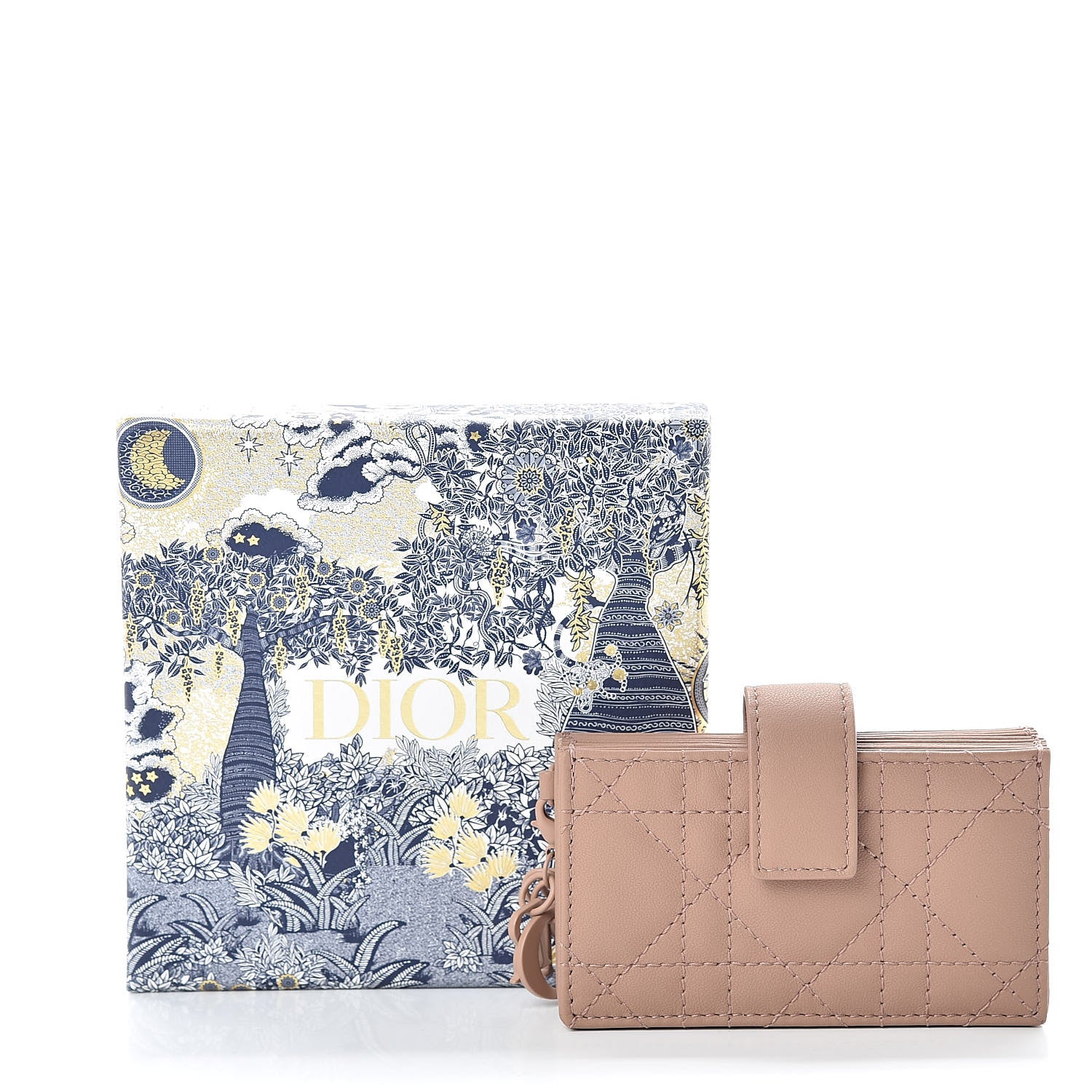 Christian Dior Ultra Matte Calfskin Cannage Lady Dior 5-Gusset Card Holder Blush Powder 8 of 8