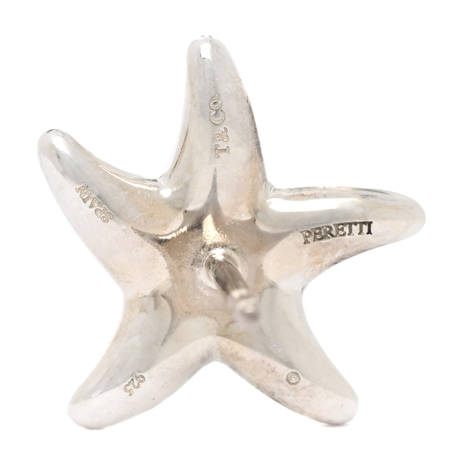 Tiffany Sterling Silver Diamond 12mm Elsa Peretti Starfish Earrings 4 of 5