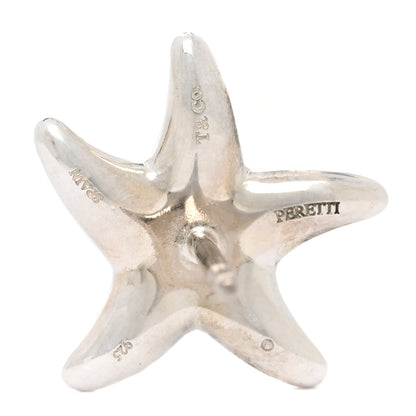 Tiffany Sterling Silver Diamond 12mm Elsa Peretti Starfish Earrings 4 of 5