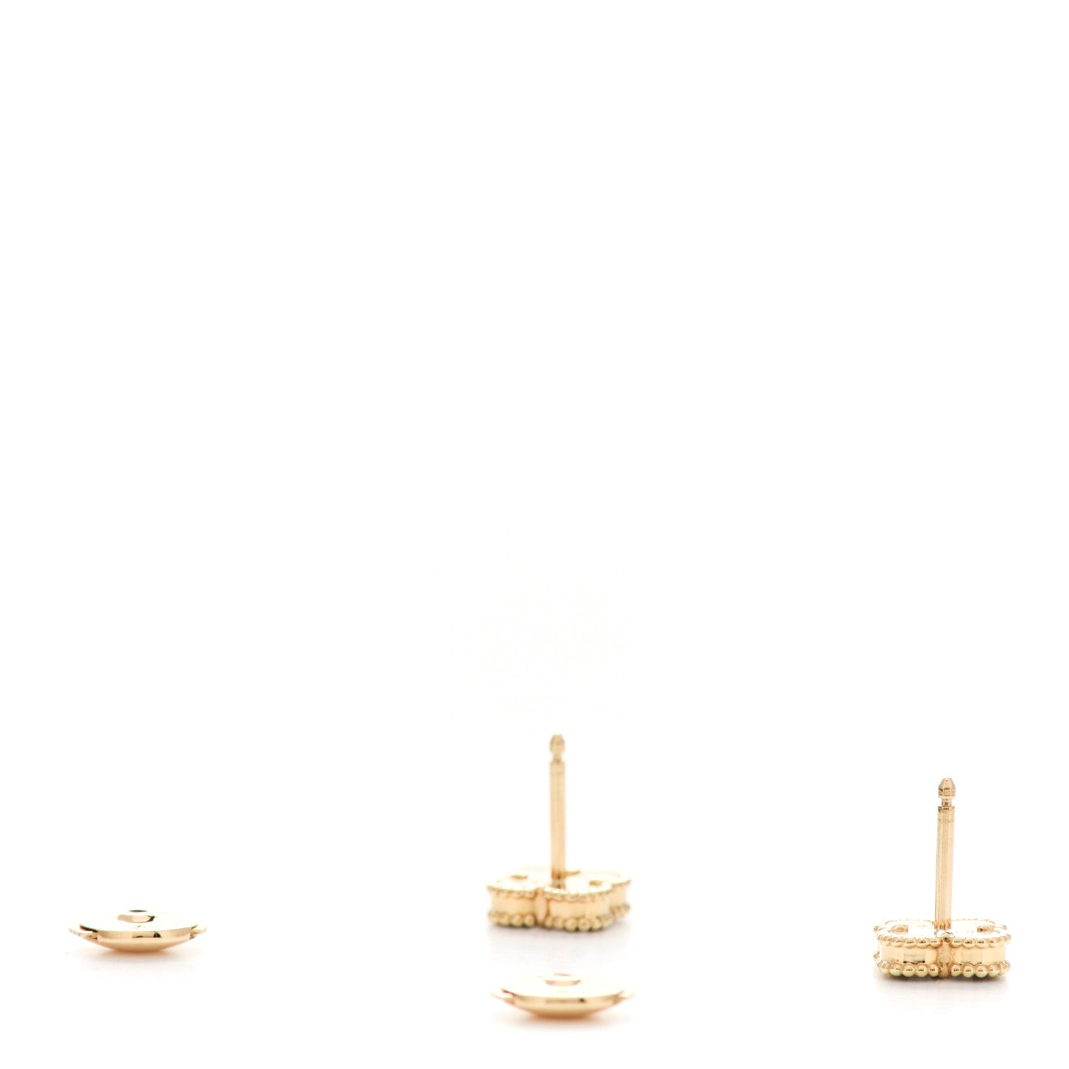 Van Cleef & Arpels 18K Yellow Gold Black Onyx Sweet Alhambra Earrings 3 of 5