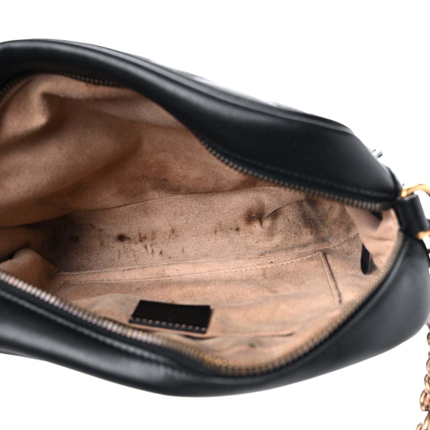 Calfskin Matelasse Small GG Marmont Chain Shoulder Bag Black