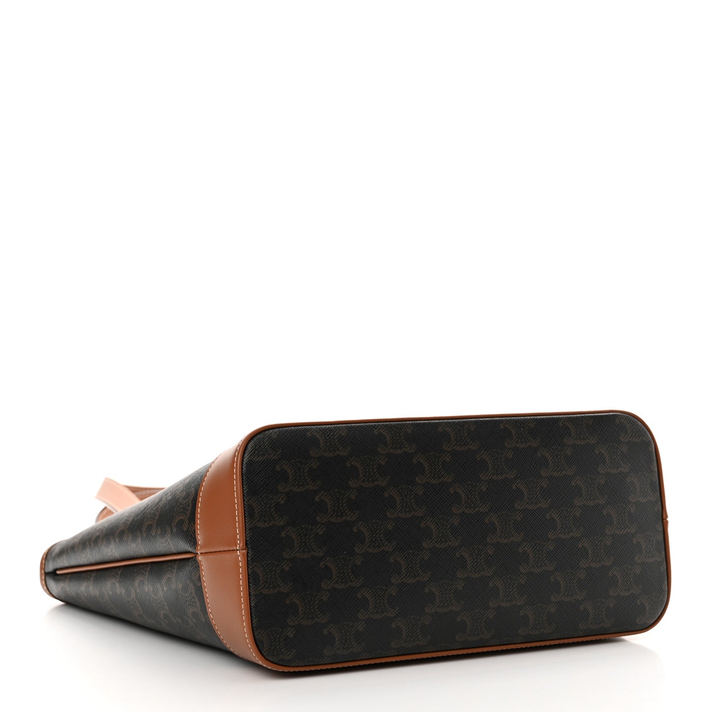 Triomphe Canvas Calfskin Small Cabas Bag Tan