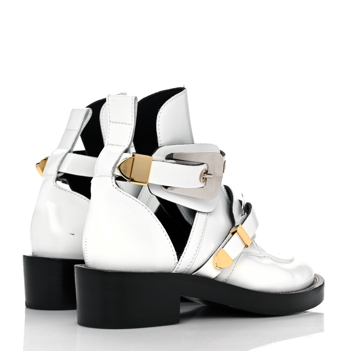 Brushed Calfskin Ceinture Ankle Boots 37 White