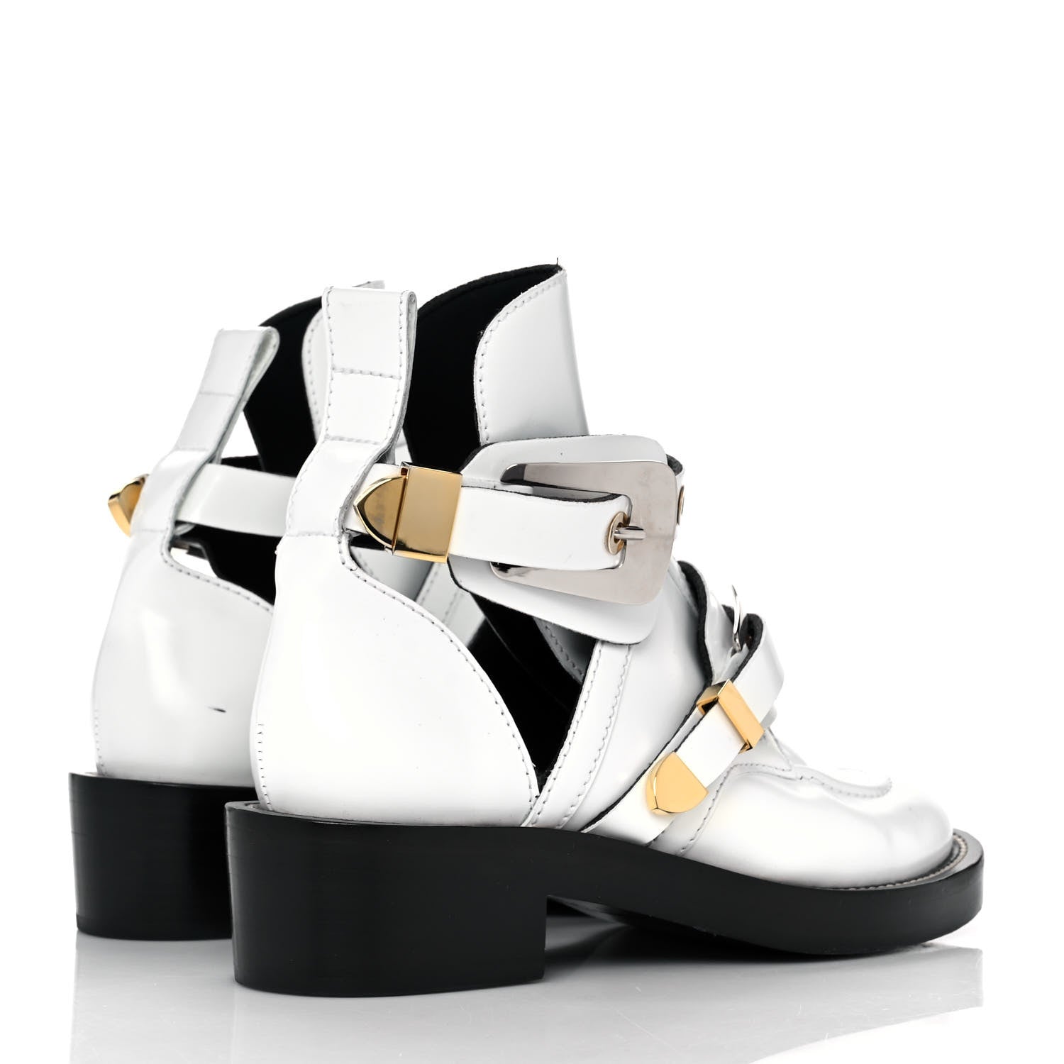 Balenciaga Brushed Calfskin Ceinture Ankle Boots 37 White 4 of 9