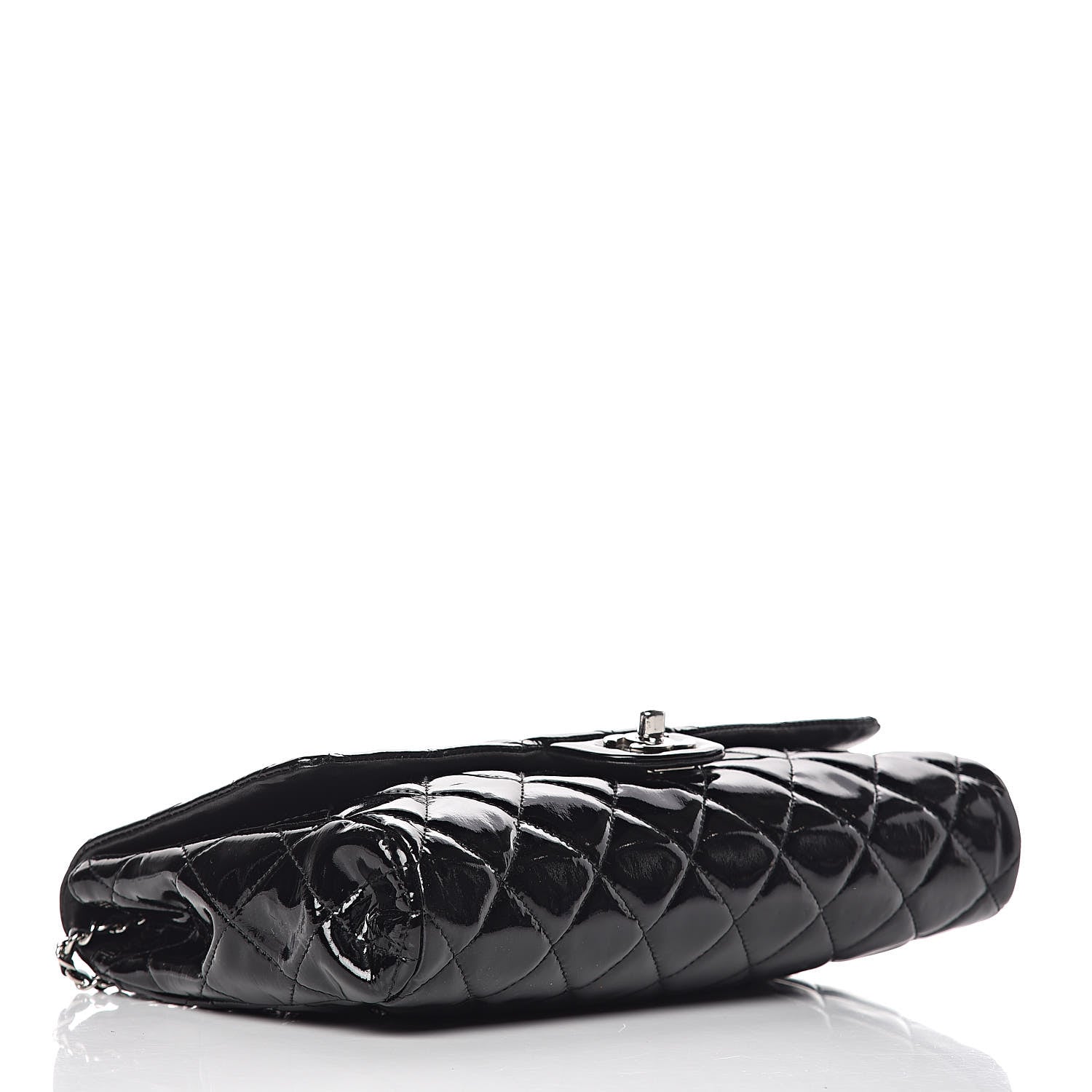 Chanel Patent Quilted Clutch with Chain Flap Black 4 of 9