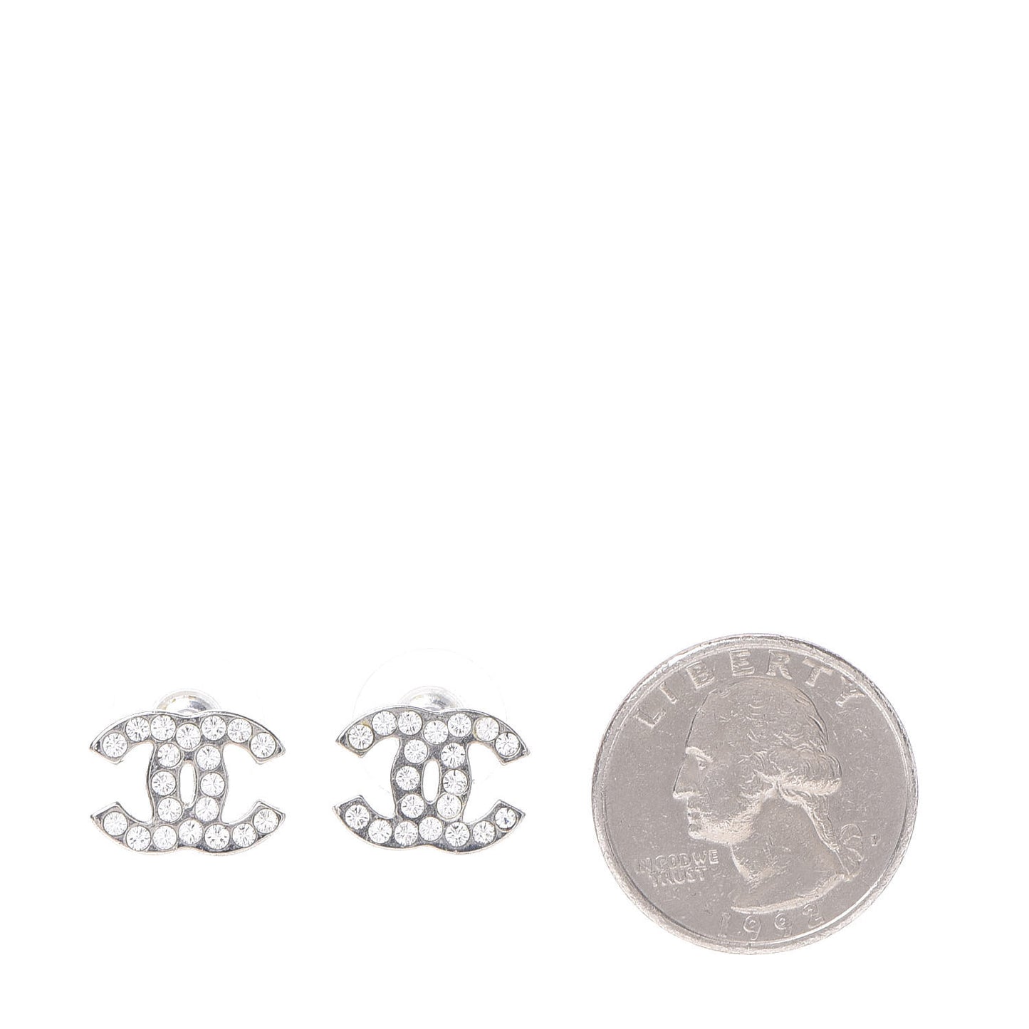 Crystal Mini Timeless CC Earrings Silver