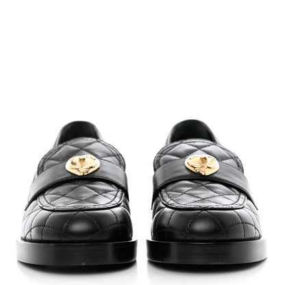 Chanel Lambskin Quilted CC Heart Loafers 36.5 Black 2 of 9