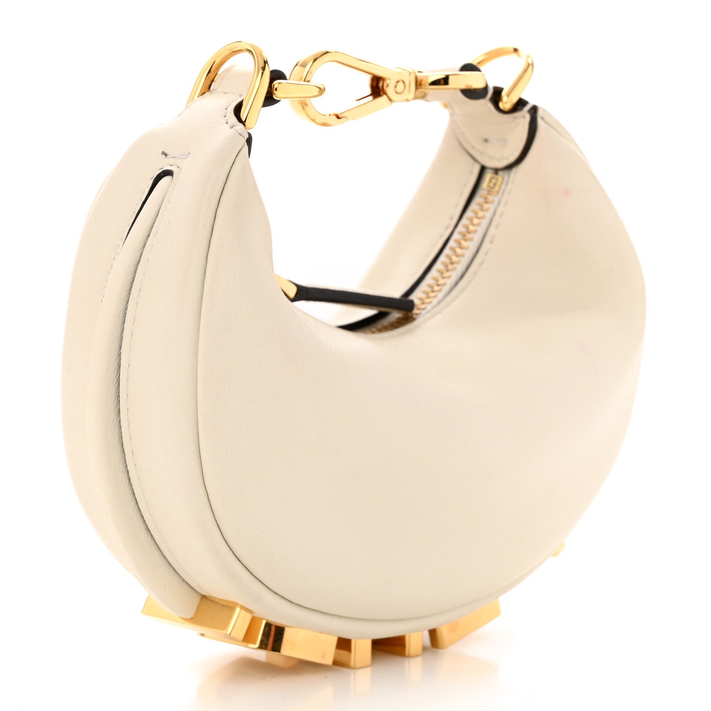 Vitello Grace Matte Nano Fendigraphy Hobo Charm White Ice
