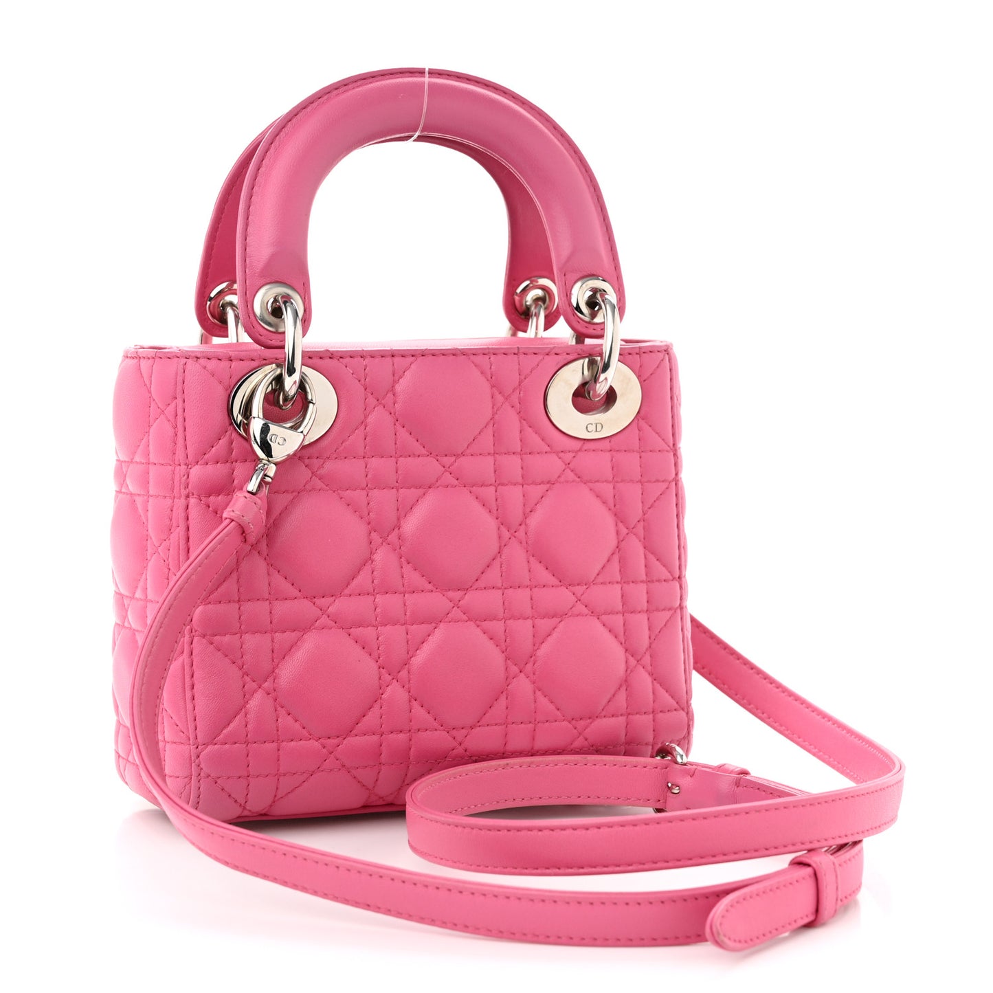 Lambskin Cannage Mini Lady Dior Sorbet