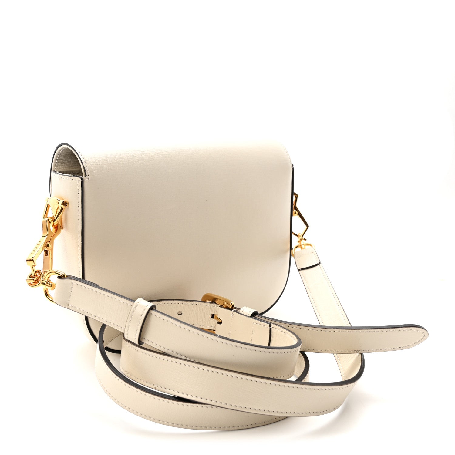 Gucci Azalea Calfskin Web Mini Horsebit 1955 Shoulder Bag Mystic White 3 of 10