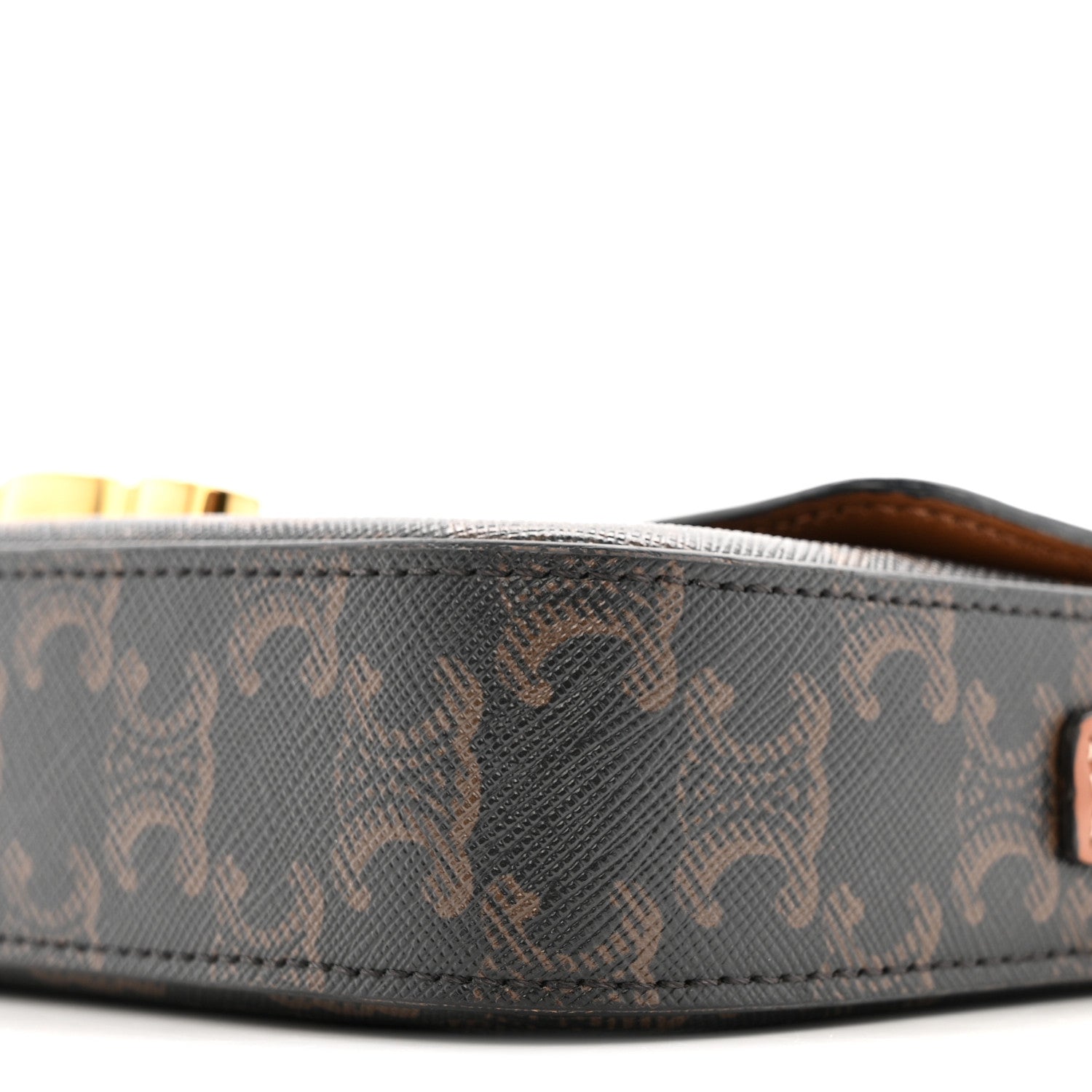 Celine Canvas Calfskin Triomphe Shoulder Bag Tan 10 of 15