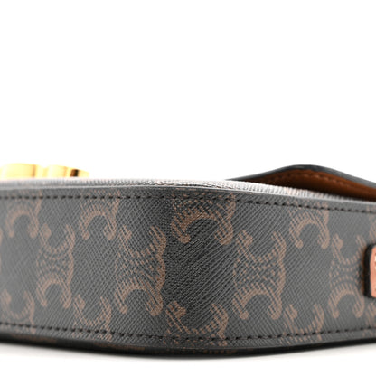 Celine Canvas Calfskin Triomphe Shoulder Bag Tan 10 of 15