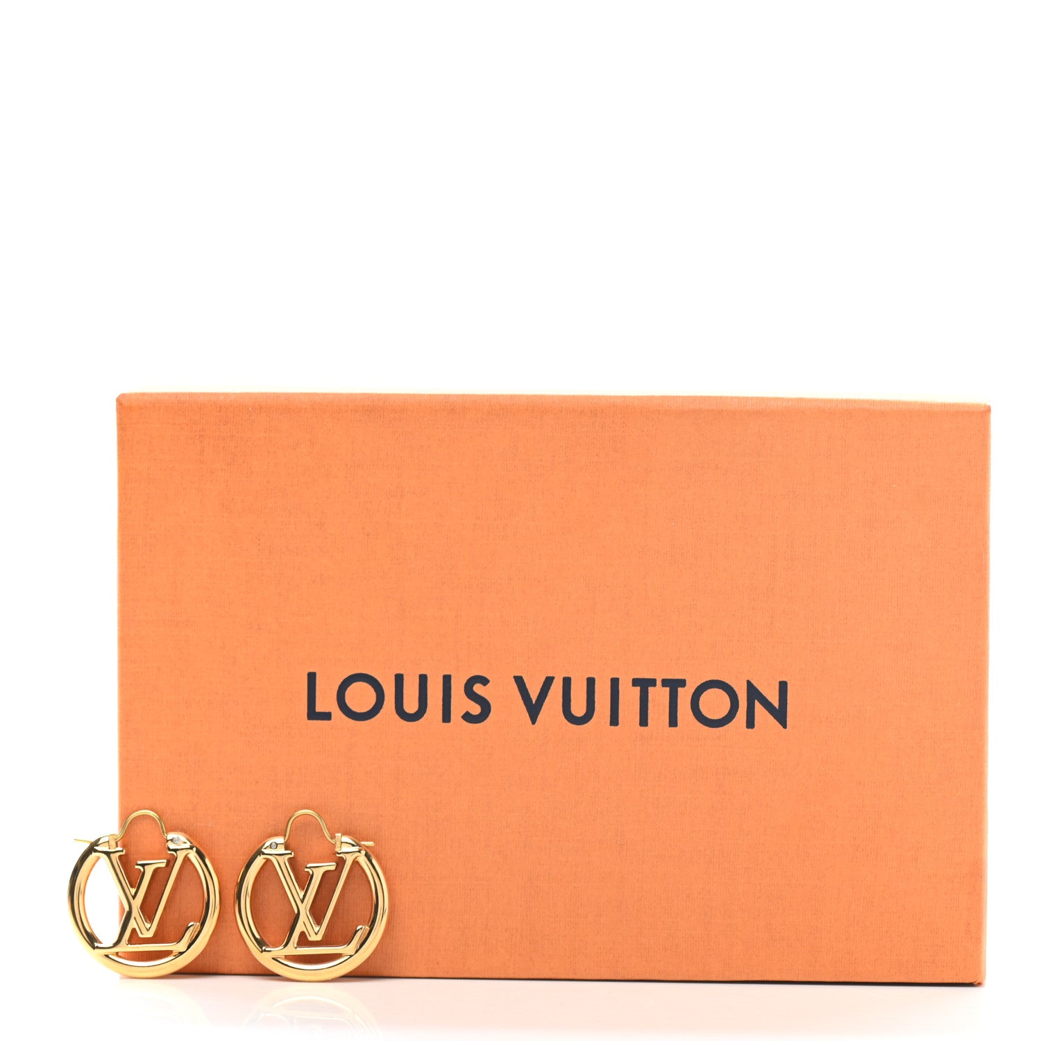 Louis Vuitton Metal Small Louise Hoop Earrings Gold 6 of 6