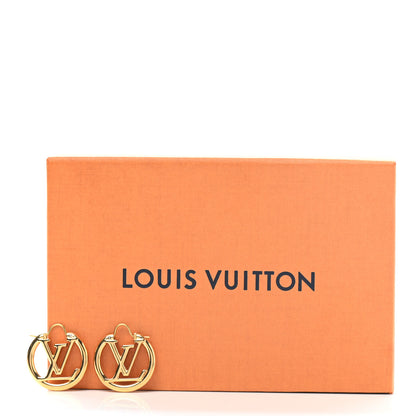 Louis Vuitton Metal Small Louise Hoop Earrings Gold 6 of 6