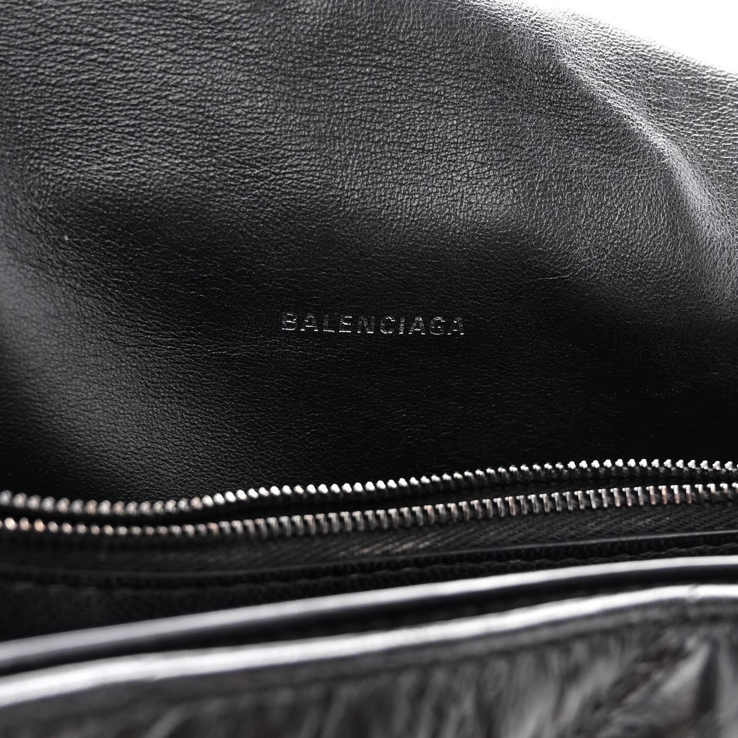 Crushed Calfskin Quilted Matte Black Hardware Medium Crush Chain Bag Black