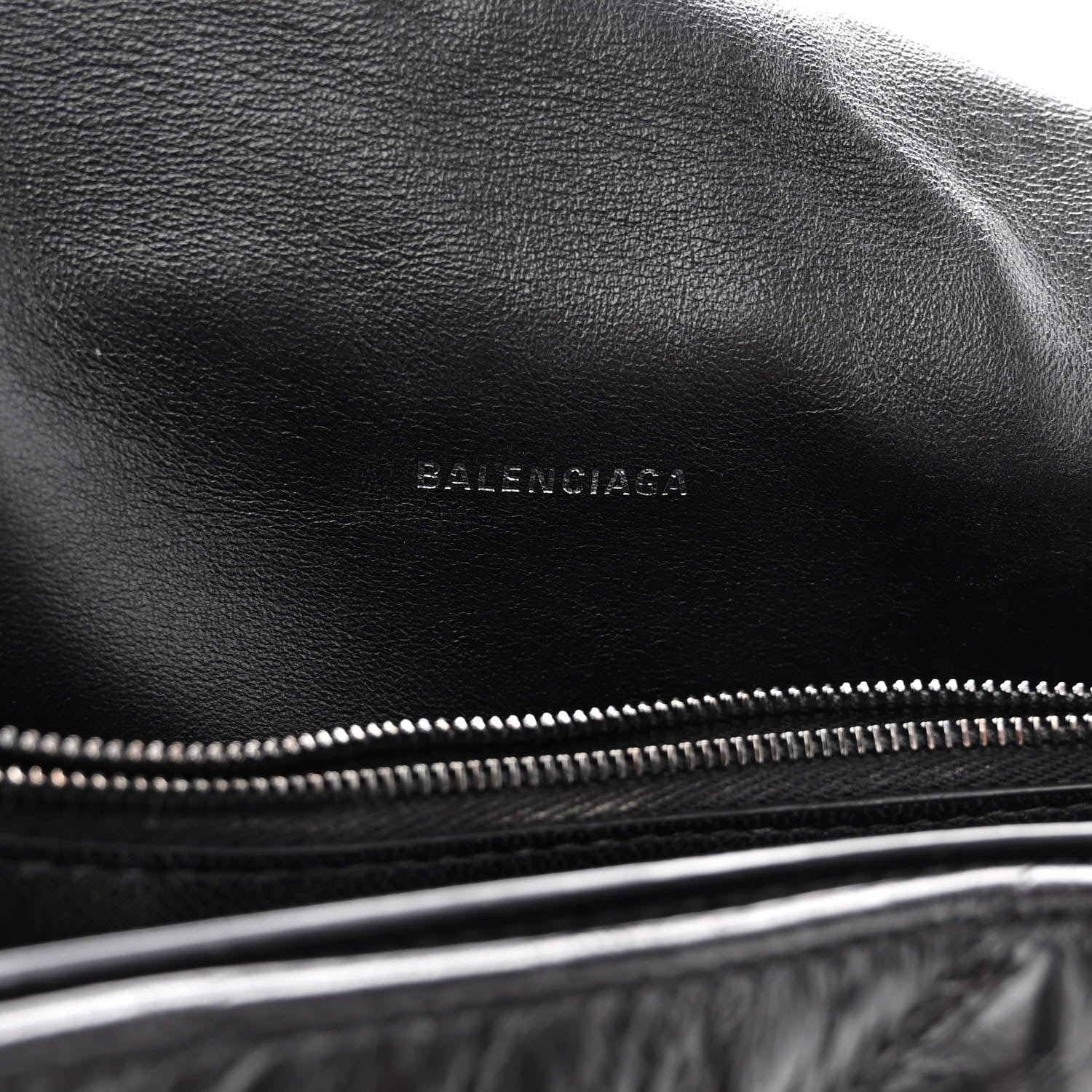 Balenciaga Crushed Calfskin Quilted Matte Black Hardware Medium Crush Chain Bag Black 6 of 9
