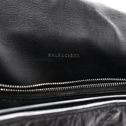 Balenciaga Crushed Calfskin Quilted Matte Black Hardware Medium Crush Chain Bag Black 6 of 9