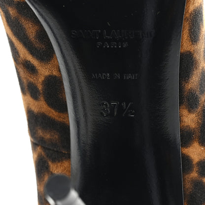 Saint Laurent Suede Leopard Printed Anja Pumps 37.5 Natural Coffee 7 of 10