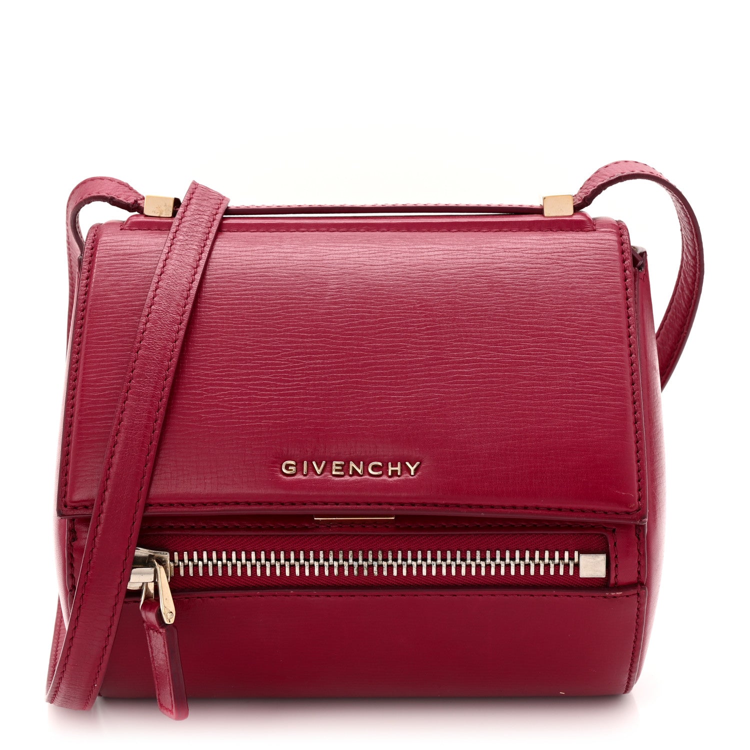 Givenchy Textured Calfskin Mini Pandora Box Crossbody Bag Magenta 1 of 12