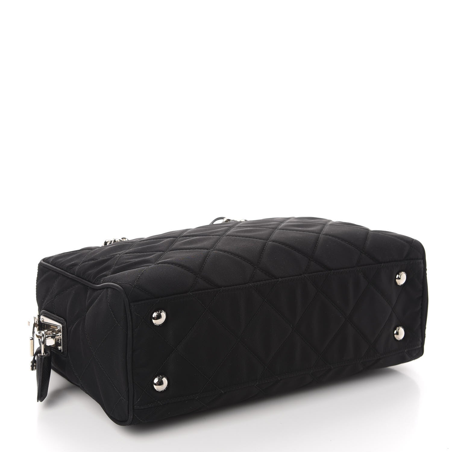 Prada Nylon Tessuto Impuntu Quilted Shoulder Bag Black 4 of 12