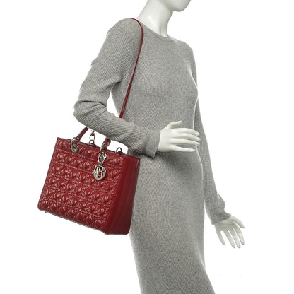 Christian Dior Patent Cannage Large Lady Dior Red 2 of 8