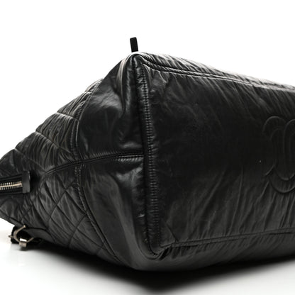 Chanel Coated Canvas Quilted Large Garment Travel Bag Black 8 of 9