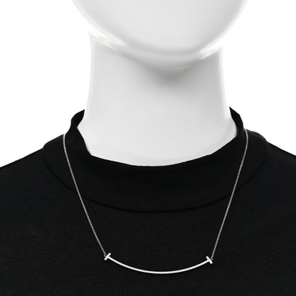 Tiffany Sterling Silver Large T Smile Pendant Necklace 2 of 6