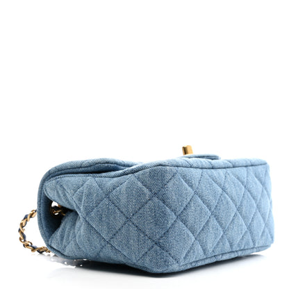 Chanel Denim Quilted Mini Pearl Crush Flap Blue 3 of 10