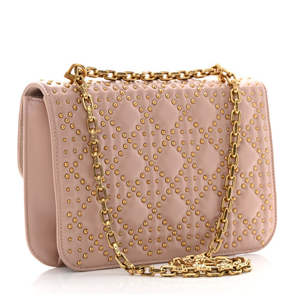 Christian Dior Lambskin Cannage Studded Large Dioraddict Flap Bag Nude 3 of 12