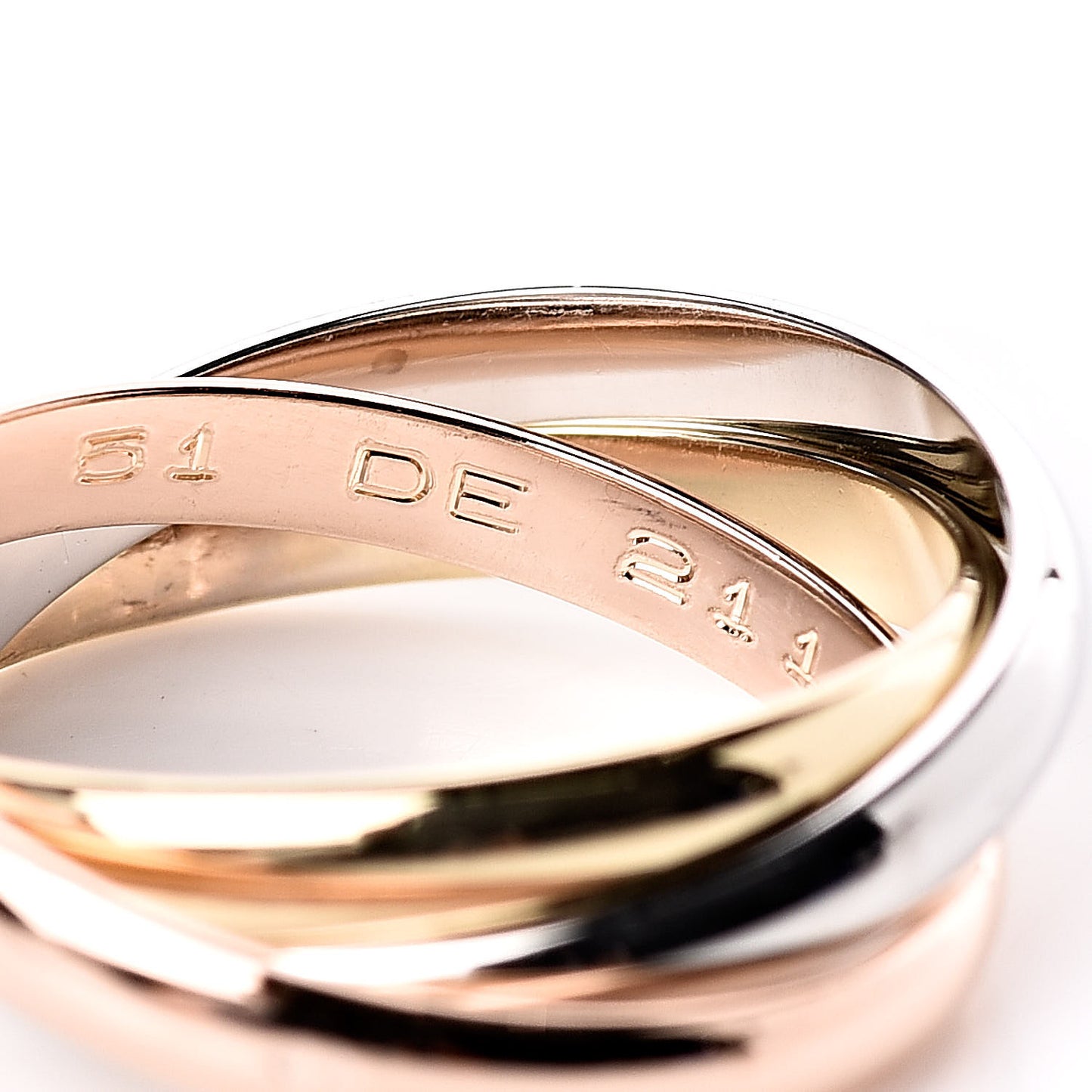 18K Pink Yellow White Gold Small Trinity Ring 51 5.75