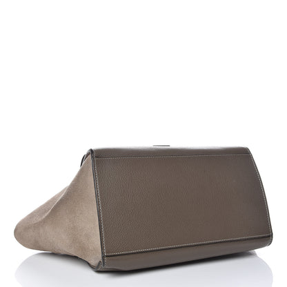 Celine Drummed Calfskin Suede Medium Trapeze Souris 5 of 19