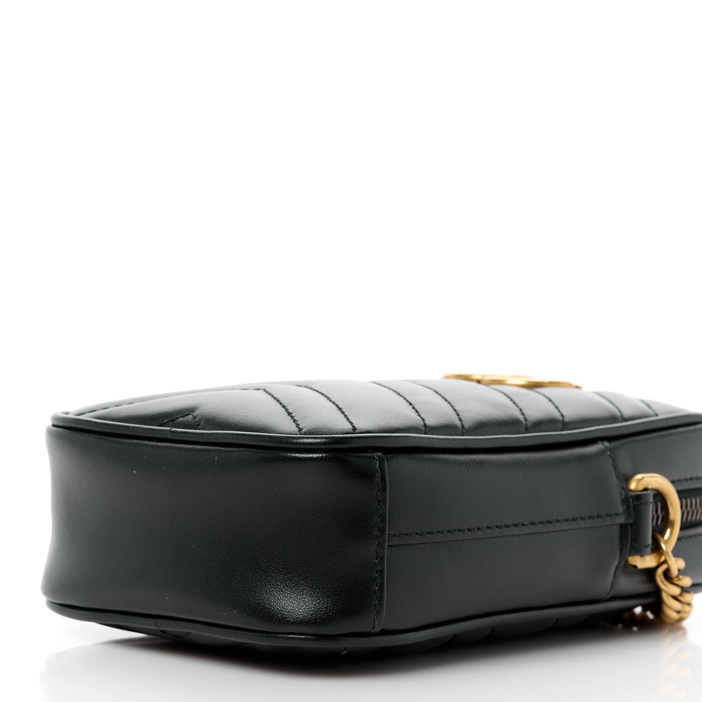 Calfskin Matelasse Mini GG Marmont Crossbody Bag Black