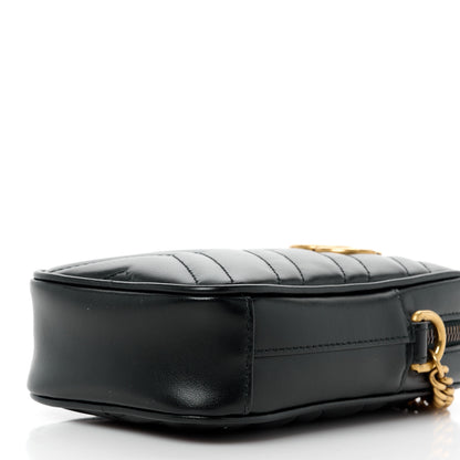 Gucci Calfskin Matelasse Mini GG Marmont Crossbody Bag Black 10 of 12