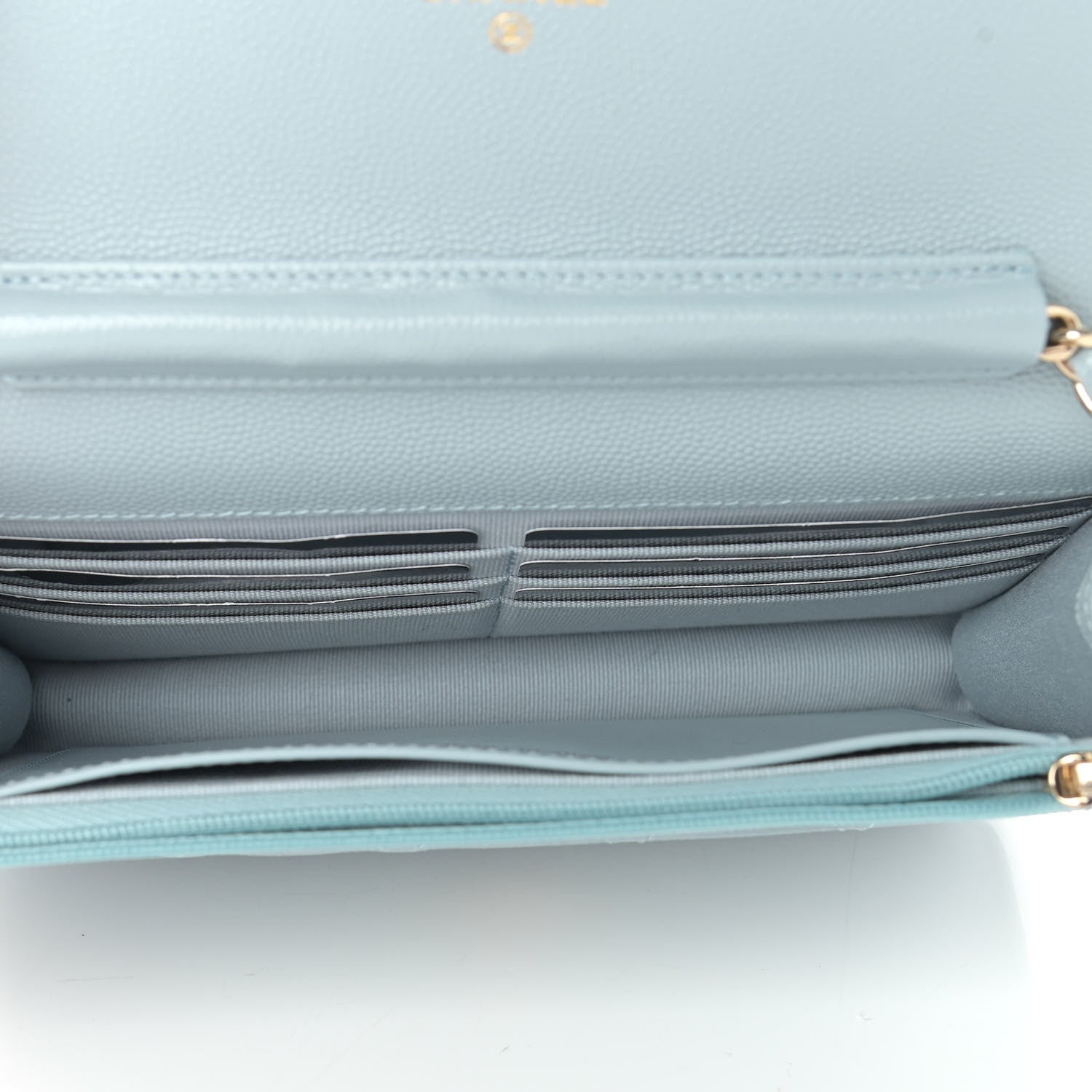 Chanel Caviar Quilted Wallet On Chain WOC Light Blue 4 of 9